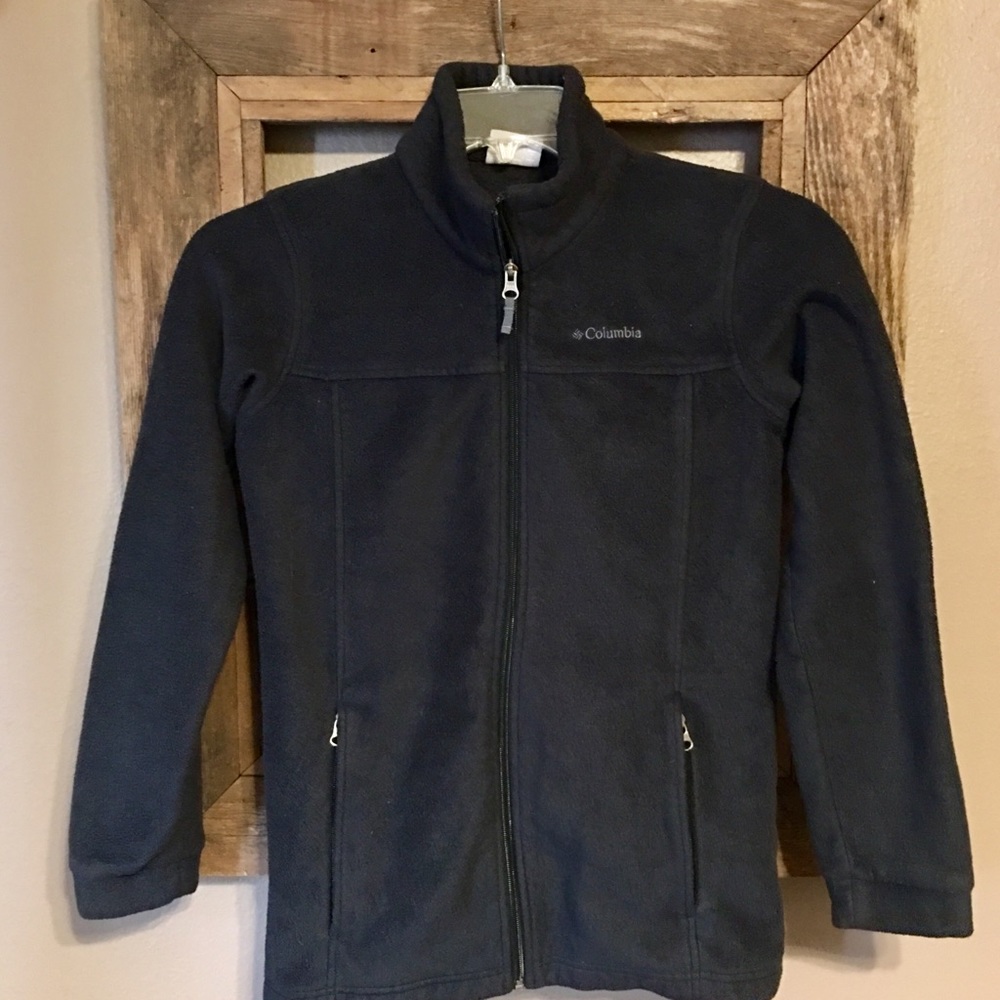 Girl’s Columbia Black Fleece Jacket Size LG 14/16